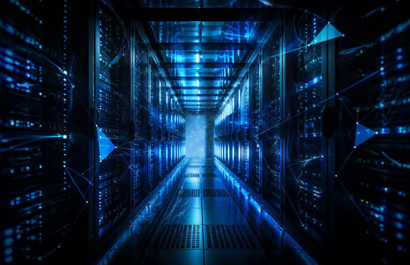 Enterprise cloud infrastructure inside a modern data center.
